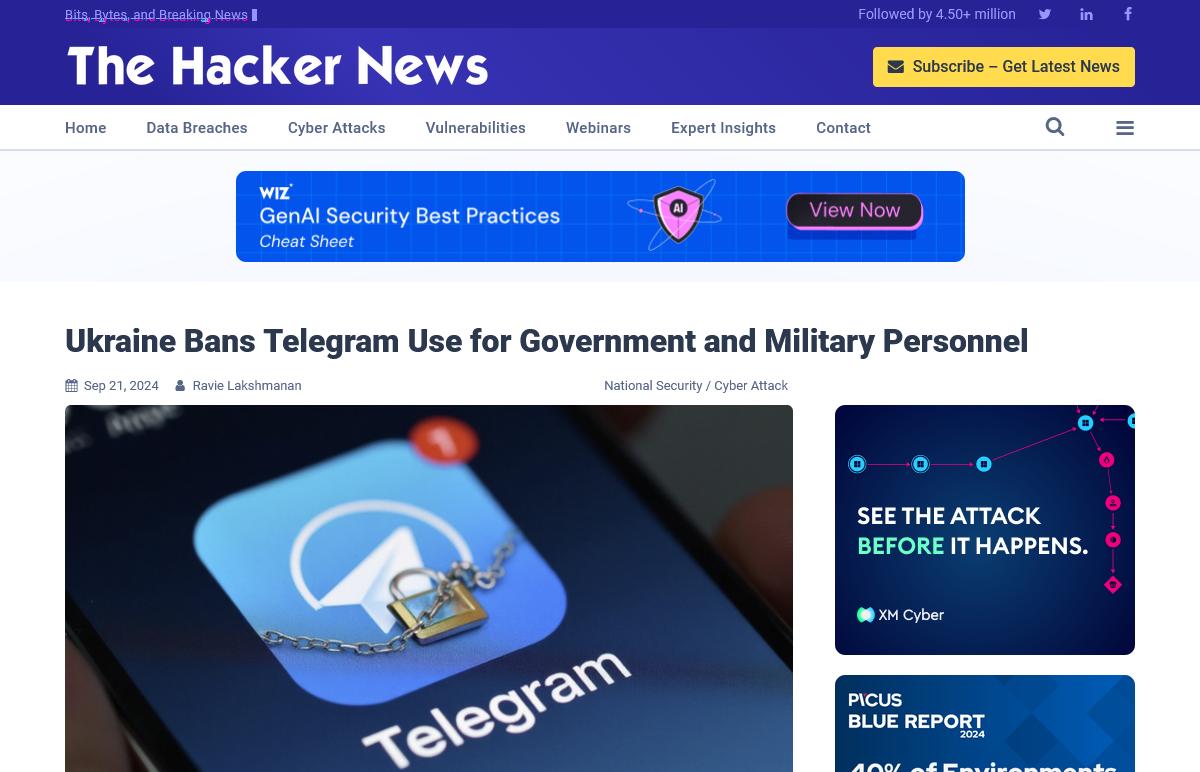 Ukraine Bans Telegram Use for Government and Military Personnel