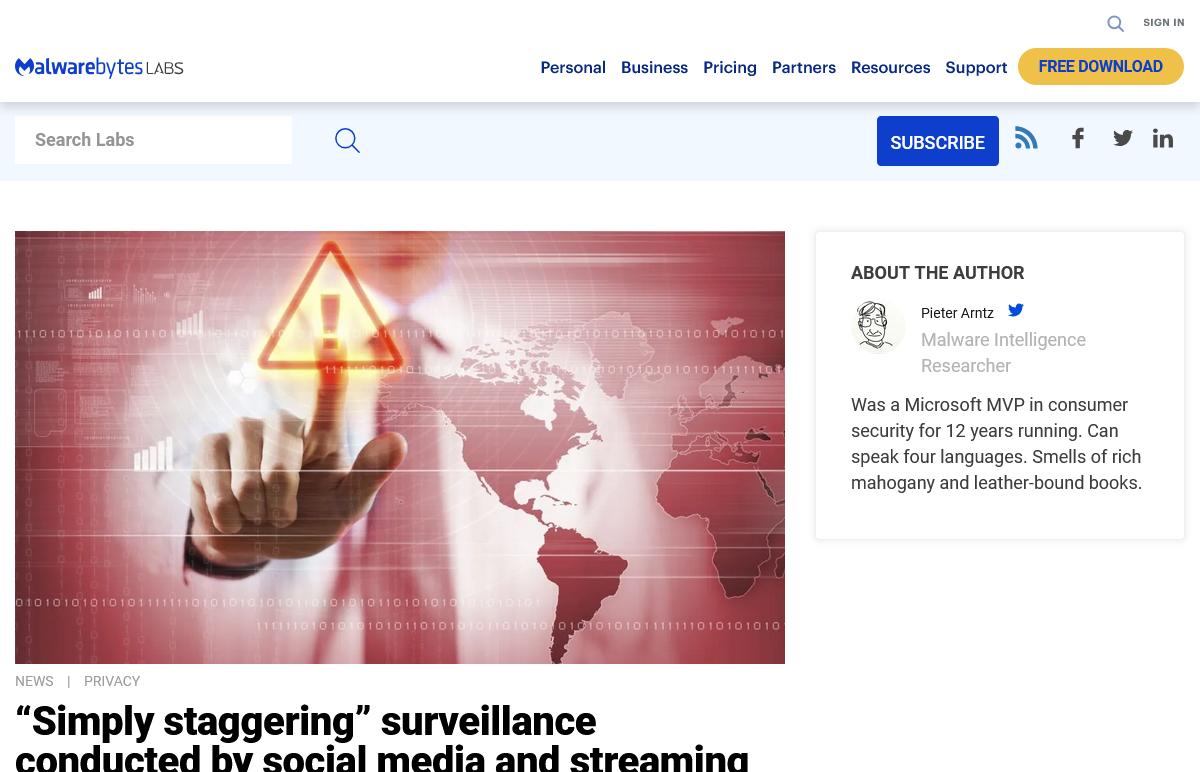 "Simply staggering" surveillance conducted by social media and streaming services、FTC finds｜Malwarebytes