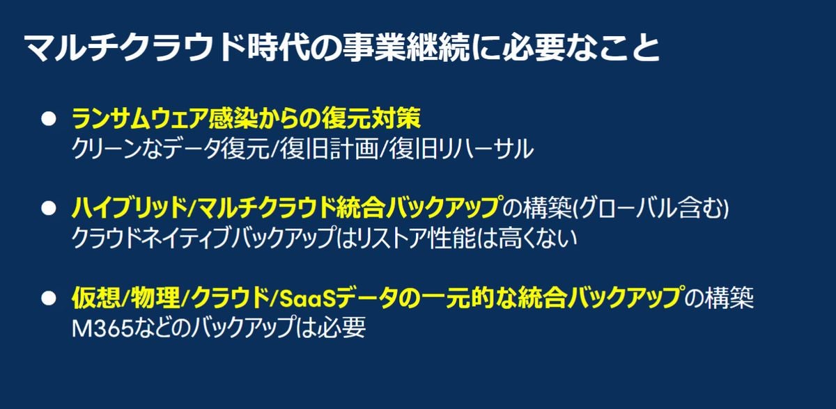 マルチクラウド時代の事業継続に必要なこと