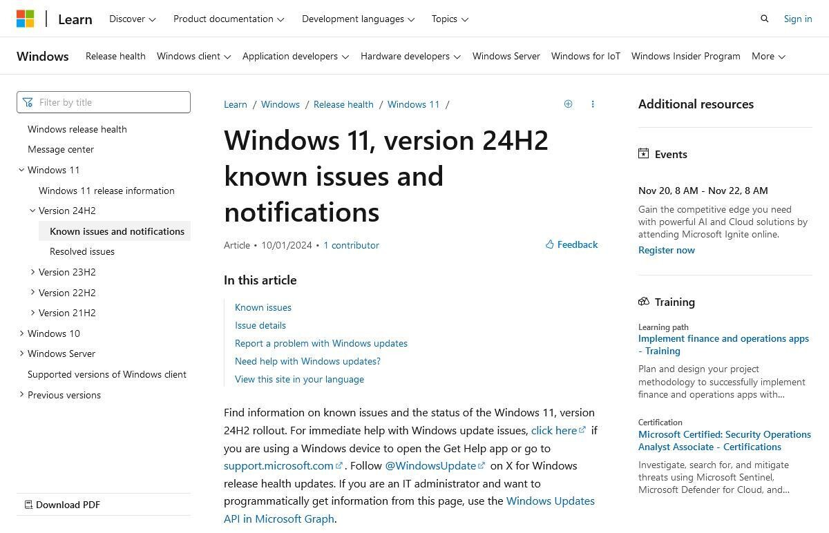 [B! Windows] Windows 11 Version 24H2に複数の不具合、提供を一時停止