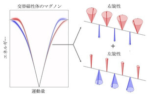 東大など、第3の磁性体「交替磁性体」のマグノンスペクトルの観測に成功