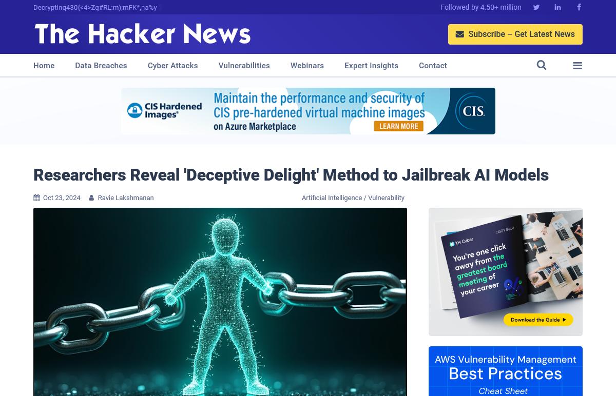 Researchers Reveal 'Deceptive Delight' Method to Jailbreak AI Models