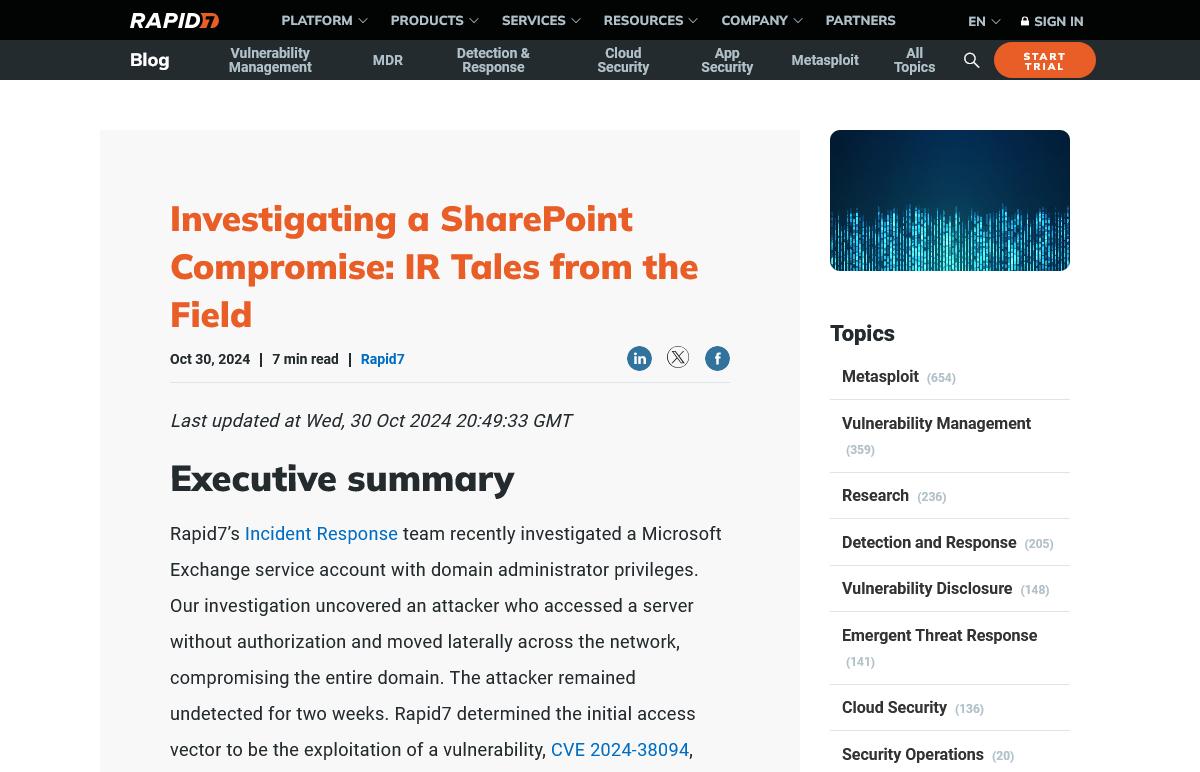 Investigating a SharePoint Compromise: IR Tales from the Field｜Rapid7 Blog