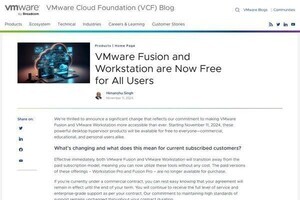 VMware FusionとVMware Workstationが無料に、商用利用も可能