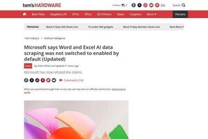 WordとExcelのデータがAI学習に使用される可能性、Microsoftは否定