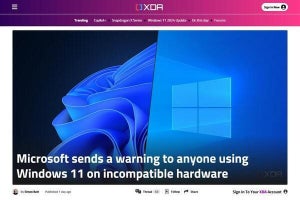 要件満たさないPCのWindows 11に警告、Microsoftがサポート対象外を明文化