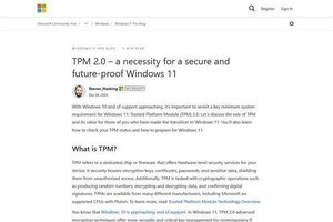 Microsoft「Windows 11最小システム要件は譲れない」と明言、TPM 2.0は必須のまま