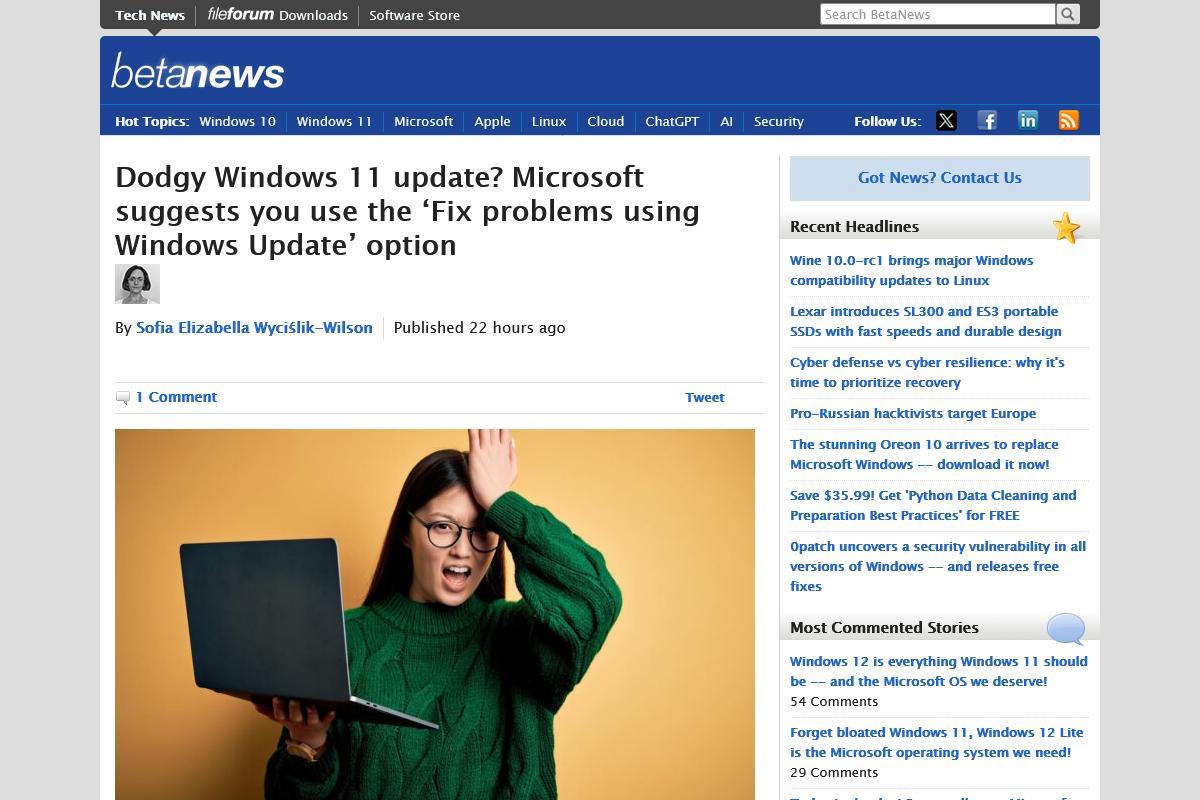 Dodgy Windows 11 update? Microsoft suggests you use the ‘Fix problems using Windows Update’ option