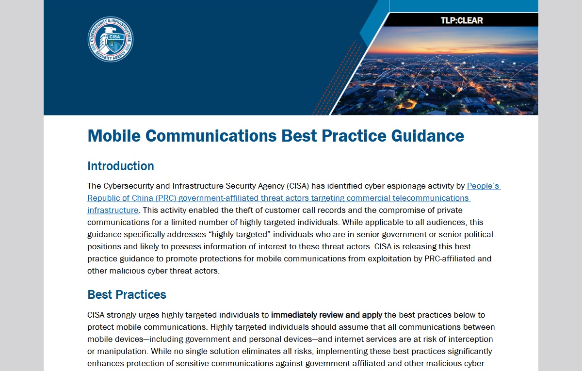 (PDF) Mobile Communications Best Practice Guidance