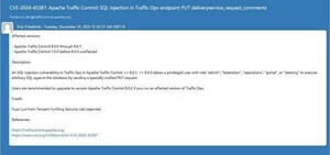 Apache Traffic Controlに緊急の脆弱性、アップデートを