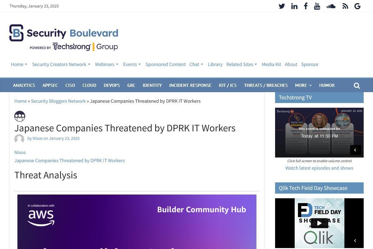 Japanese Companies Threatened by DPRK IT Workers - Security Boulevard
