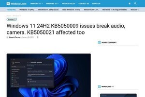 1月のWindows 11更新プログラムに不具合、オーディオ停止の可能性