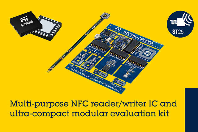 ST、NFCリーダライタIC「ST25R200」搭載のNFC応用設計向けモジュール型キットを発表