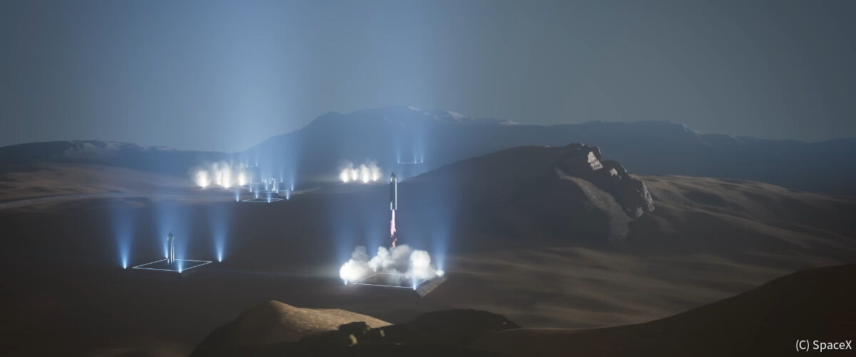 スペースXが構想している火星移住計画の想像図