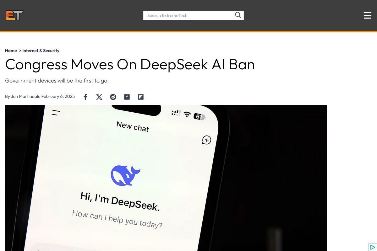 DeepSeekの使用を禁止する法案、米国で提出 - TECH+（テックプラス）