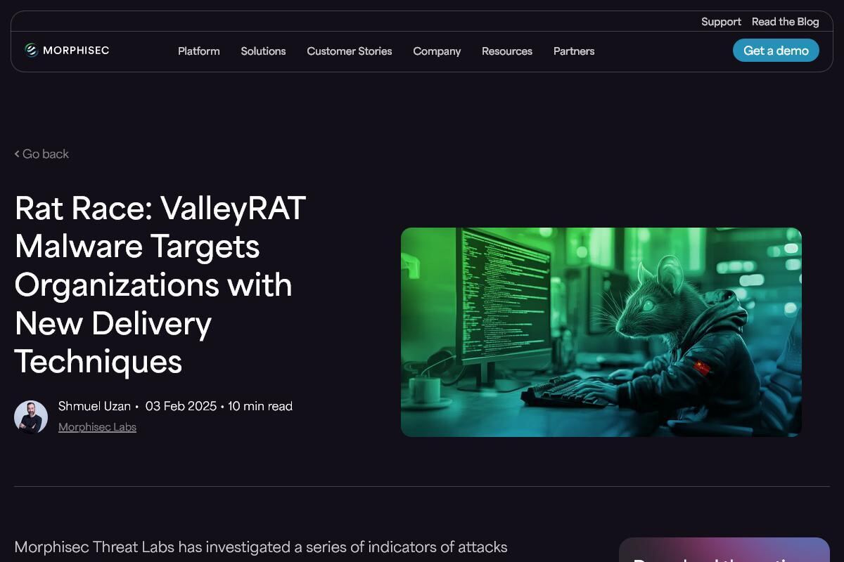 Rat Race: ValleyRAT Malware Targets Organizations with New Delivery Techniques