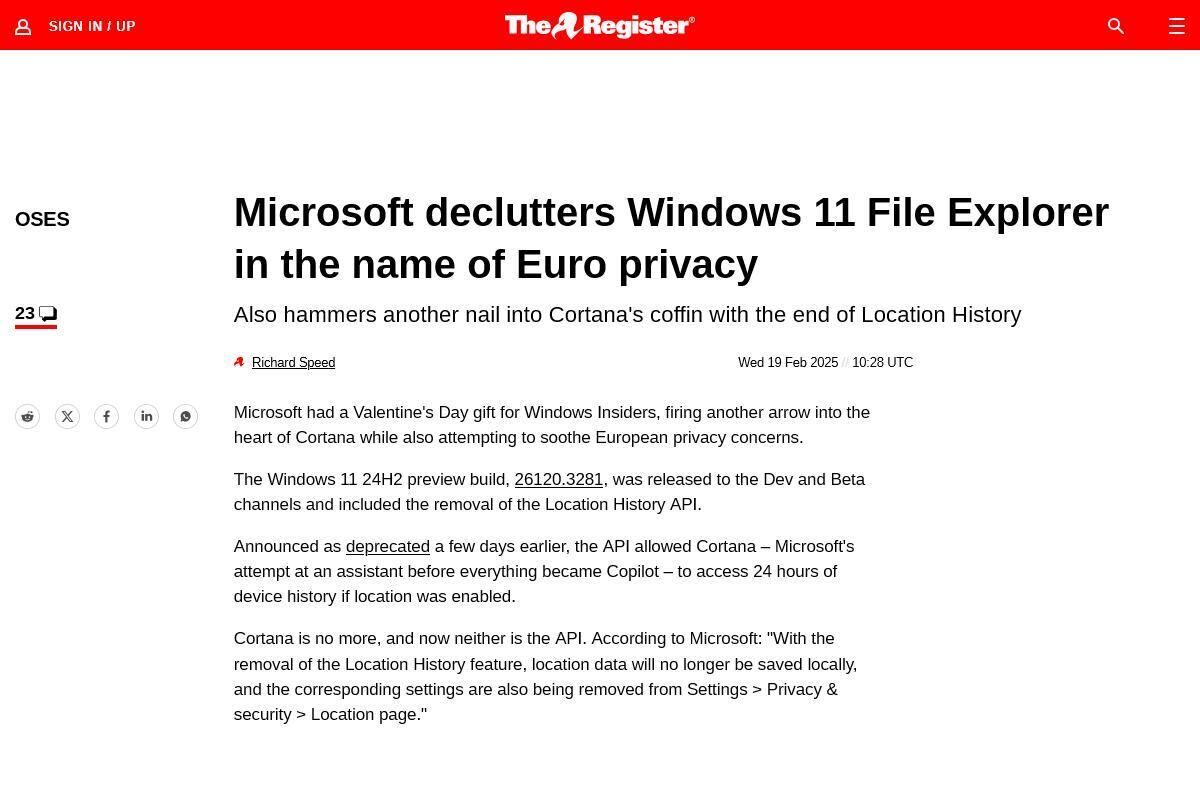 Microsoft declutters Windows 11 File Explorer for GDPR • The Register
