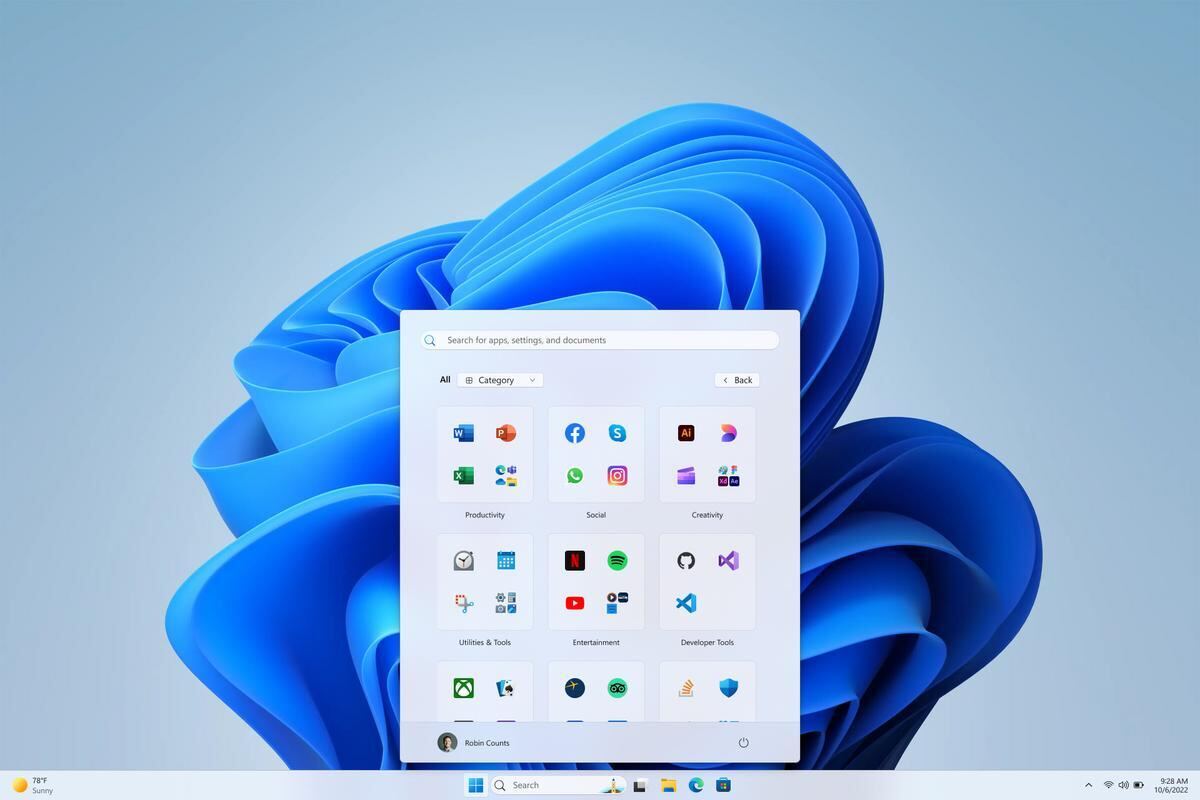 カテゴリービューの例 - 引用：Microsoft