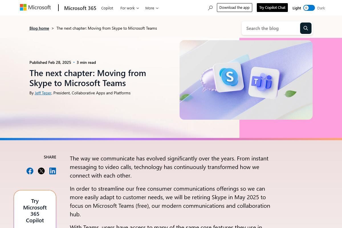 The next chapter: Moving from Skype to Microsoft Teams  ｜Microsoft 365 Blog