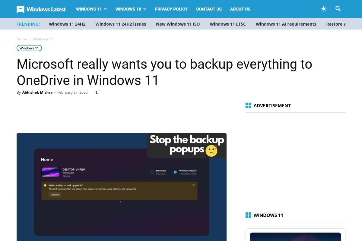 Microsoft really wants you to backup everything to OneDrive in Windows 11