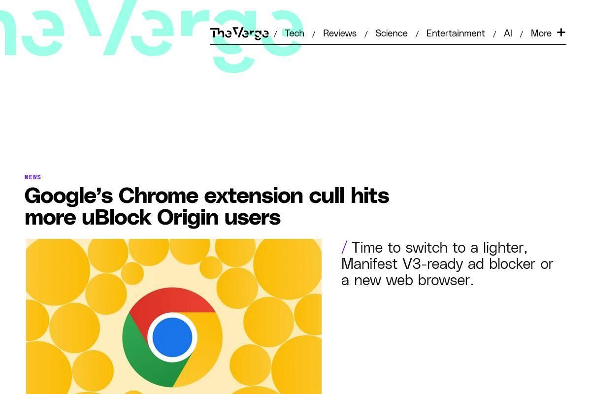 Google’s Chrome extension cull hits more uBlock Origin users｜The Verge