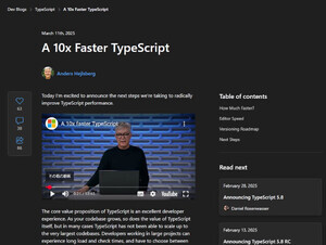 ネイティブ移植で約10倍高速になるTypeScript 7が始動