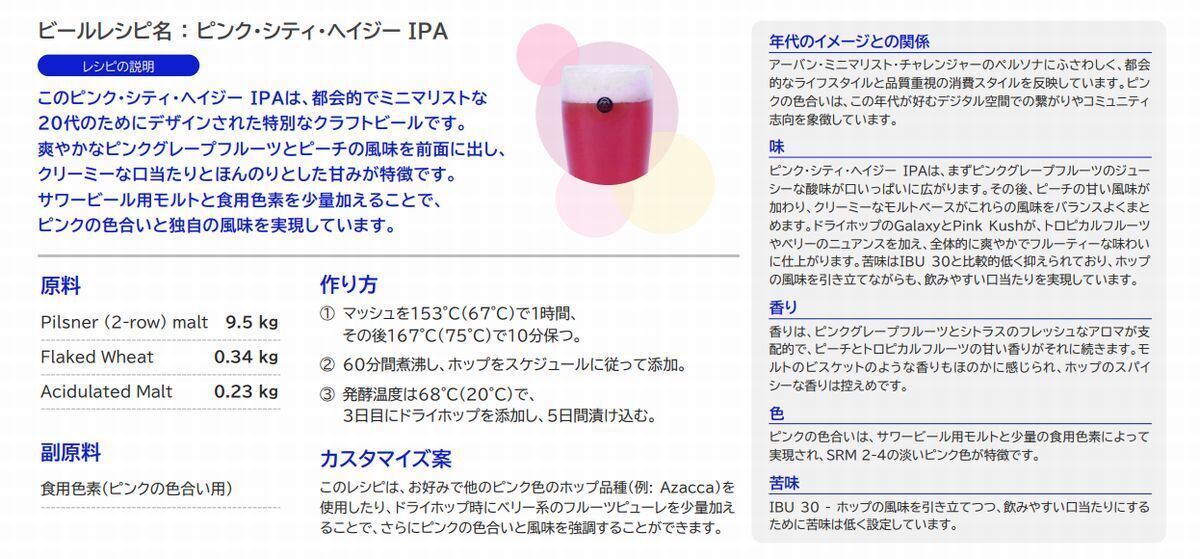 20代ビールレシピ案詳細