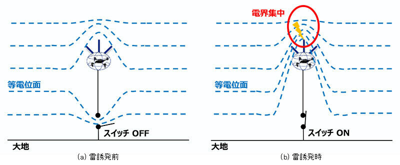 電界変動を利用した雷誘発技術の原理