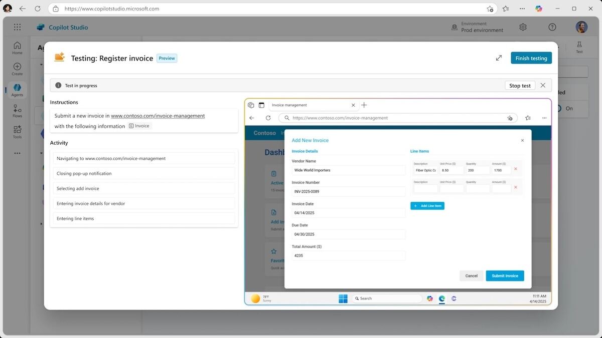 AIエージェントがアプリのUIを直接操作する　出典:Microsoft