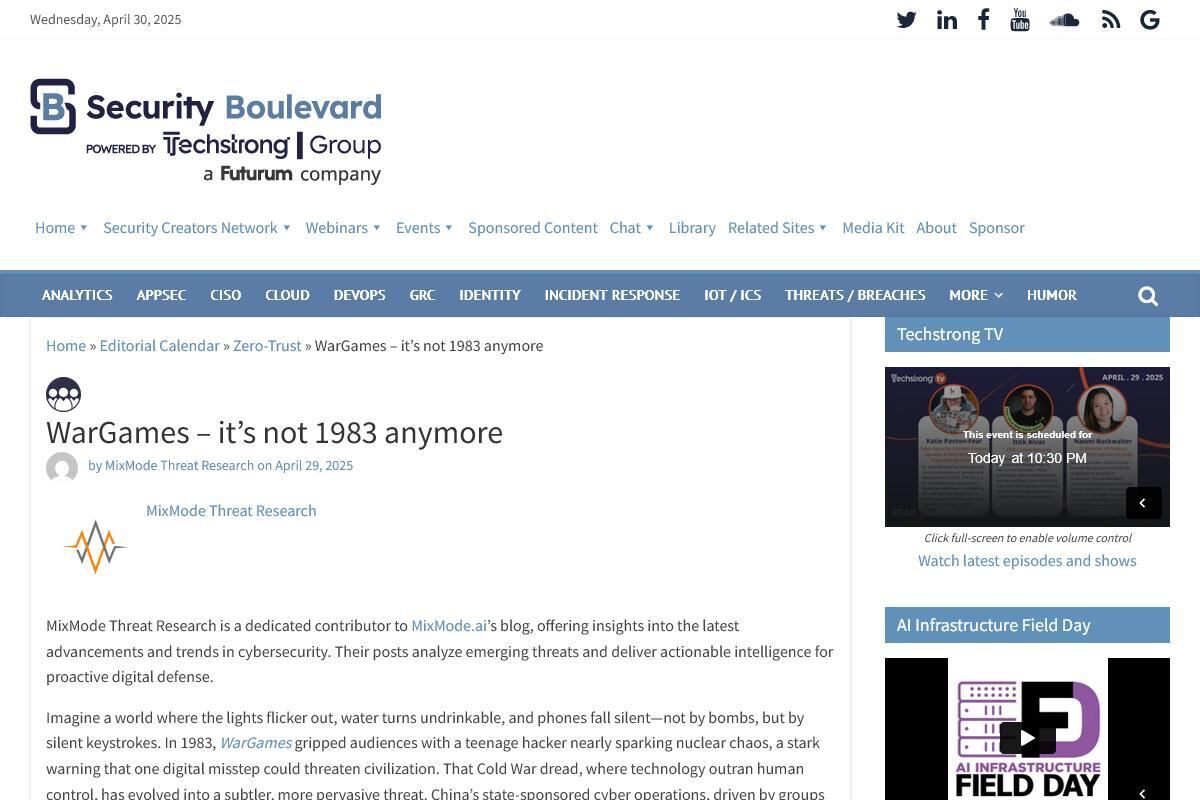 WarGames – it’s not 1983 anymore - Security Boulevard