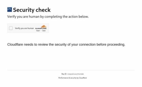 Cloudflare Turnstileを装う偽サイトの例 - 引用：Security Boulevardの記事