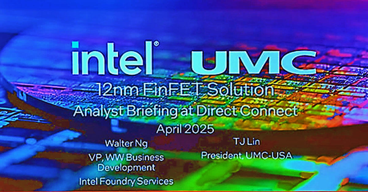 Intel-UMC 12nm FinFETプロセスの共同開発・製造に関する説明会のタイトル