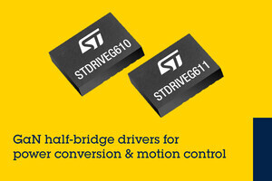 ST、コンスーマ/産業機器の電力変換/モーション制御向けGaNハーフブリッジドライバを発表