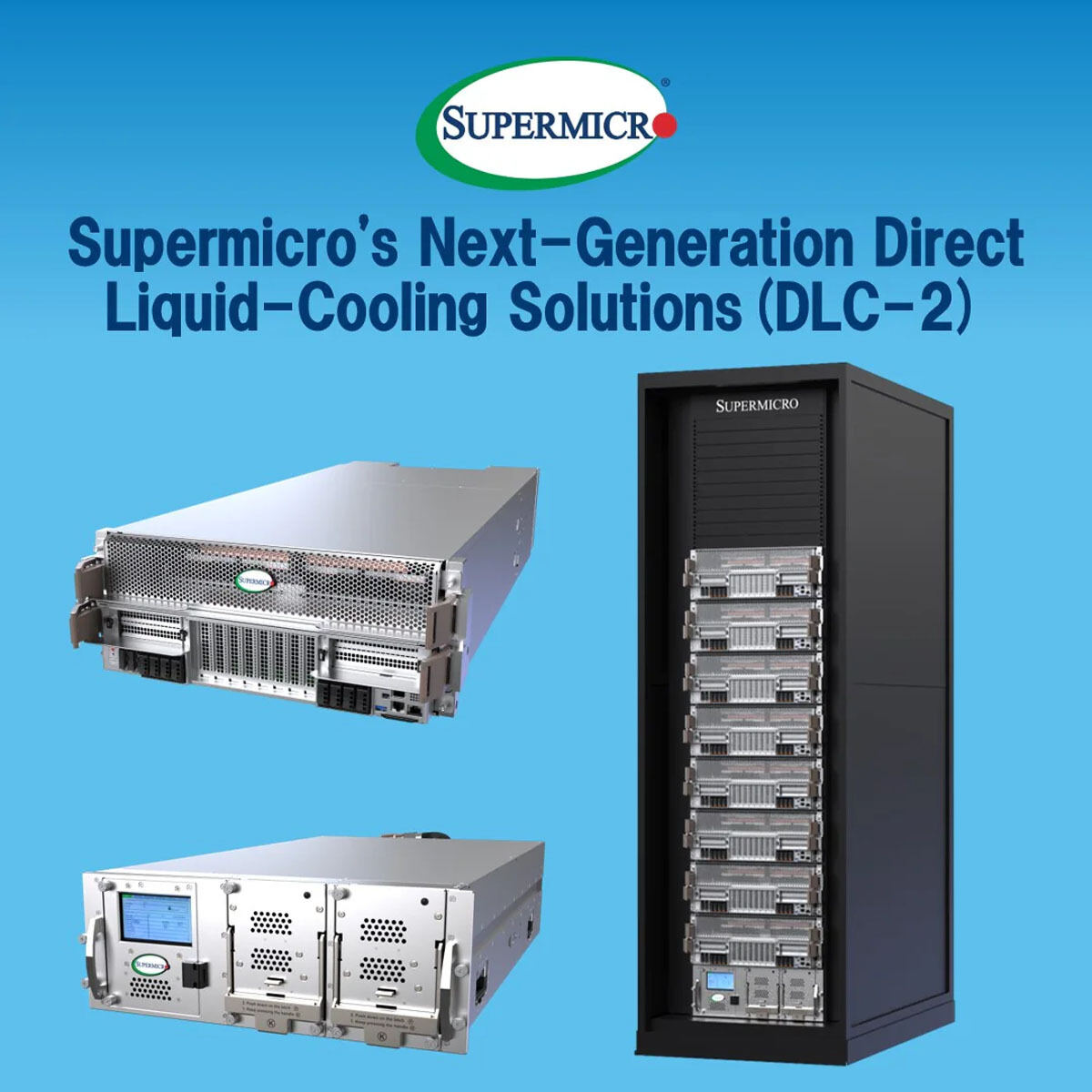 Supermicroの次世代直接液冷技術「DLC-2」の構成コンポーネントイメージ