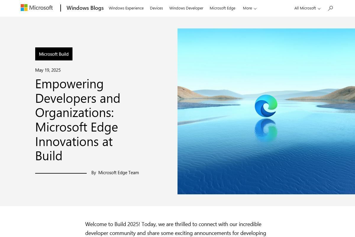 Empowering Developers and Organizations: Microsoft Edge Innovations at Build - Microsoft Edge Blog