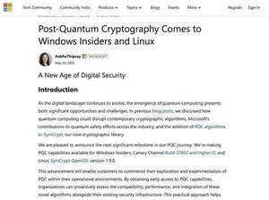 Microsoft、最新のWindowsビルドに耐量子暗号機能を搭載