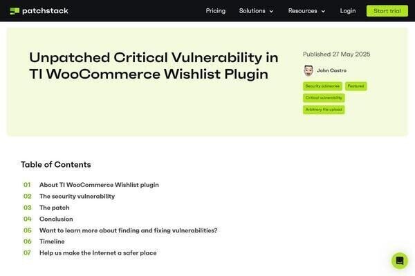 WordPress 10万超のサイトに影響、大人気プラグインに緊急脆弱性
