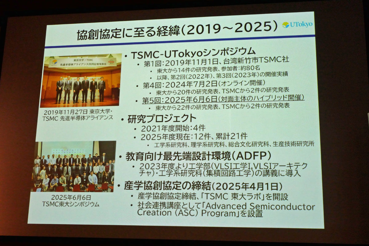 これまでの東大とTSMCの協業の流れ