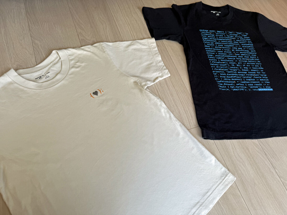 左手前が第2弾のTシャツ（6月20日発売）
