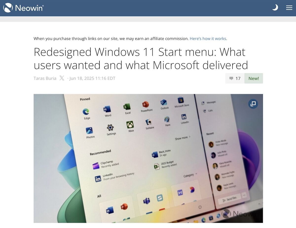 Redesigned Windows 11 Start menu: What users wanted and what Microsoft delivered - Neowin