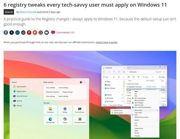 6 registry tweaks you must add to your Windows 11 PC｜Windows Central