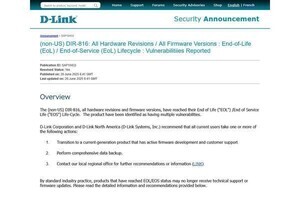 D-Link製ルータに緊急脆弱性、使用中止または交換を