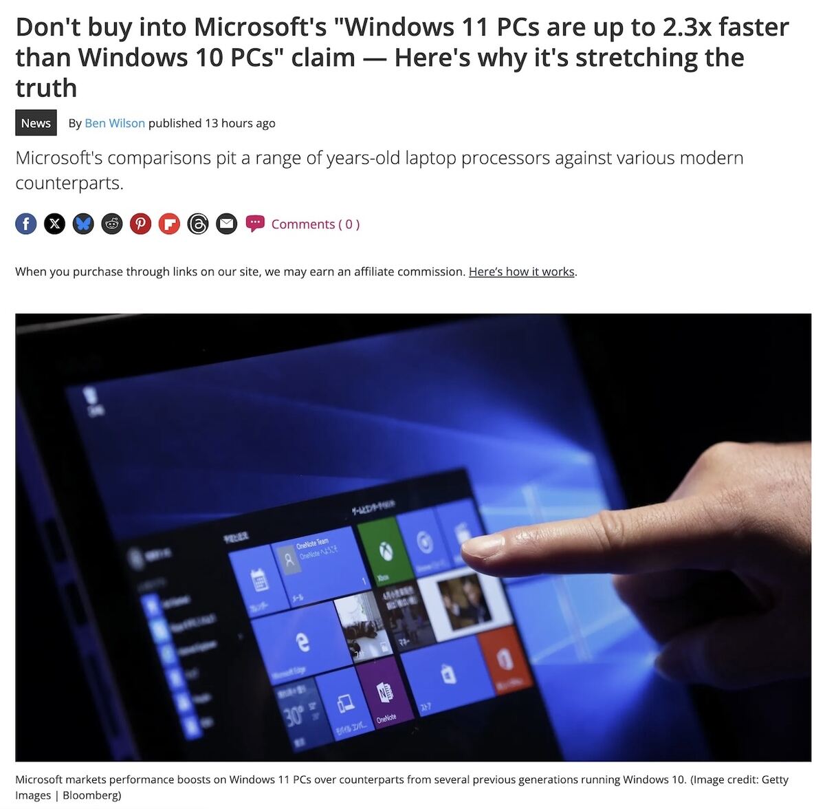 Don't buy into Microsoft's "Windows 11 PCs are up to 2.3x faster than Windows 10 PCs" claim - Here's why it's stretching the truth｜Windows Central
