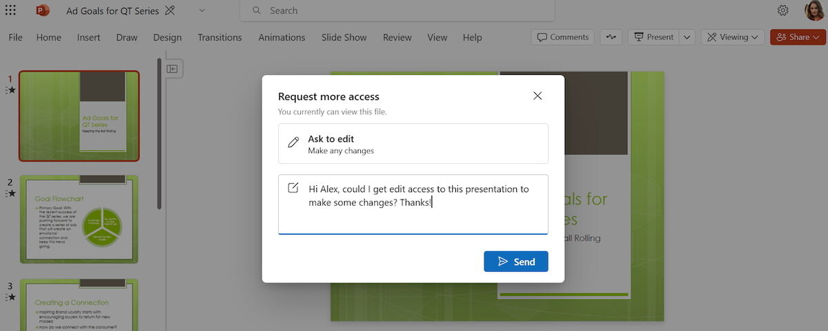 アプリから追加のアクセス権限をリクエストする　出典:Microsoft 365 Insider Blog