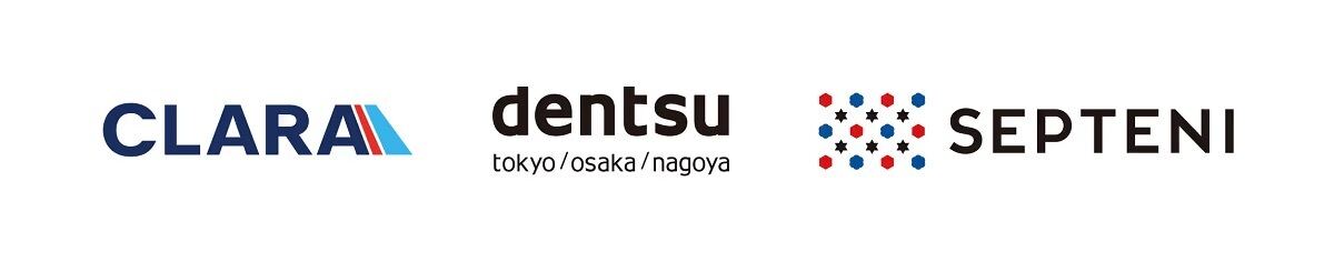 クララ、電通、セプテーニHD、各社のロゴ