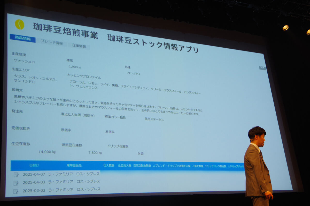 珈琲豆ストック情報アプリ