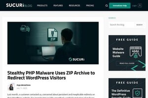 ZIPファイル装うマルウェアでWordPressサイト侵害、検出困難な手法