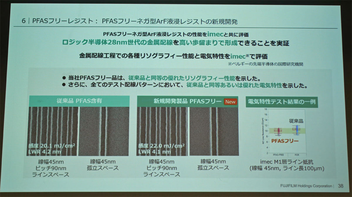 PFASフリーのネガ型ArF液浸レジスト
