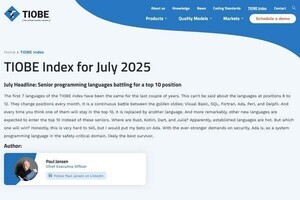 プログラミング言語人気ランキング発表、Adaの生き残り予想も