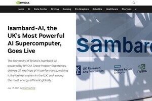 NVIDIA、英国のAIスーパーコンピュータ「Isambard-AI」の稼働開始を発表
